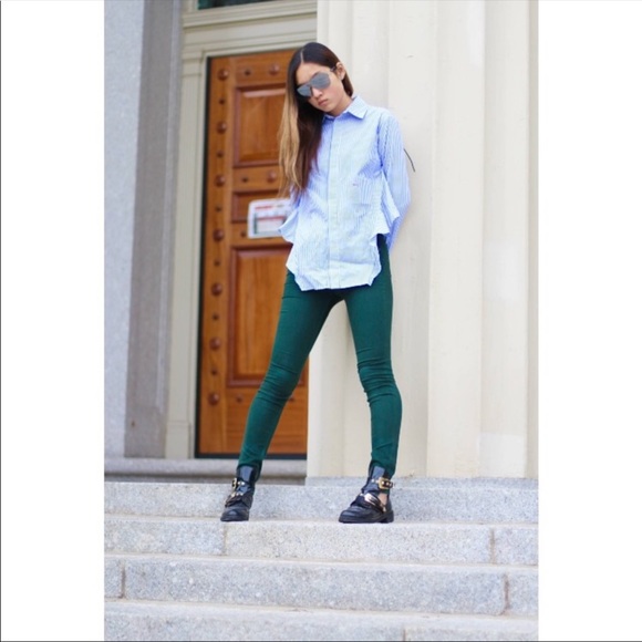 Rag and Bone/Jean Leggings in Green Forest - Picture 3 of 8